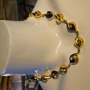 Vintage black and gold tone necklace